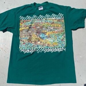 Men's Vintage Cabo San Lucas T-Shirt Green Cartoon L Beach Mexico Resort Waldo